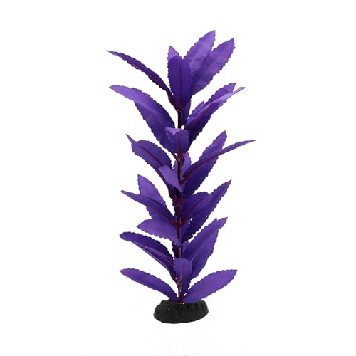2-Pack 12 Inch Aquarium Silk Aquarium Plants, Artificial Plastic Plant | For Small Tank, Goldfish, Fish Hides, Purple - color: Purple