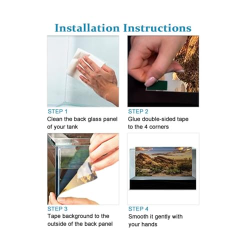 Reptile Habitat Background, Blue Sky Oasis Cactus Sun and Desert Terrarium Background with 6 EVA Double-Sided Tapes 36x18 inches/90x45 - color: Sun, size: 36"L x 18"W
