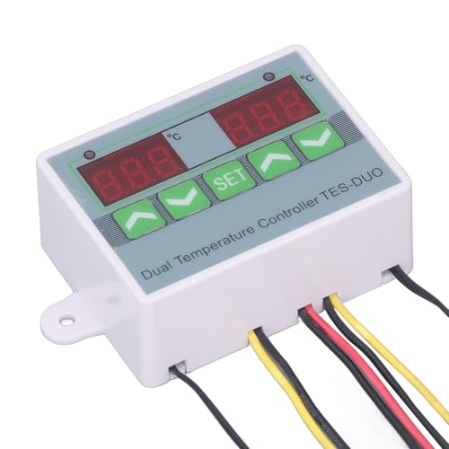 Dual Temperature Controller Digital Thermostat Precision Machined for Reptile Keeping and Refrigerators ABS Material (DC24V) - size: DC24V