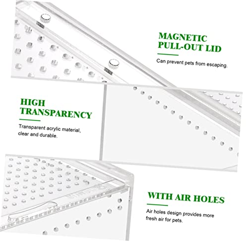 Toddmomy Leak Acrylic Snake Cage Reptile Breeding Box Ventilation for Tarantulas and