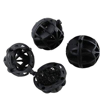 100pcs Bio Balls Filter Media with Sponge Aquarium Filter Media Tank Bio Balls, for Fish Tank, Aquarium, Pond Filter Media