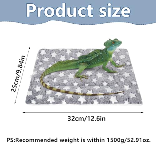 Pet Sleeping Mat Reptile Sleeping Bag Ultra Soft Cushion for Small Pets Comfortable Plush Sleeping Bag for Lizards, Leopard Iguanas, Reptiles and Other Small Animals (Grey)