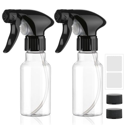 Spray Bottles 4oz/120ml Plastic Small Spray Bottle for Hair Mist/Stream Spraying Heavy Duty Empty Water Spray Bottles for Cleaning Solutions, Plants 2 Pack (Clear) - color: Clear