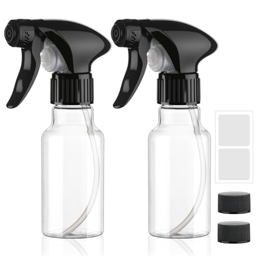 Spray Bottles 4oz/120ml Plastic Small Spray Bottle for Hair Mist/Stream Spraying Heavy Duty Empty Water Spray Bottles for Cleaning Solutions, Plants 2 Pack (Clear) - color: Clear