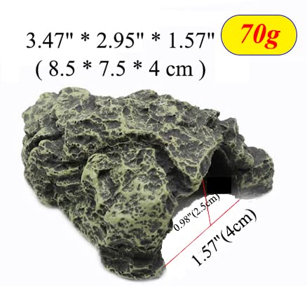 Reptile Hide and Cave - Resin Amphibian Hideouts Cave Size 1.57"x0.98", Habitat for Mini Amphibian Turtles Bearded Dragon Lizards Snakes Crab Gecko Leopard Fish
