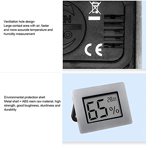 Mini Hygrometer Thermometer, Cigar Embedded Design LCD Electronic Digital Indoor Humidity Gauge Monitor for Cigar Box, Guitar Case, Jars, Wine Cabinet, Greenhouse, Cellar