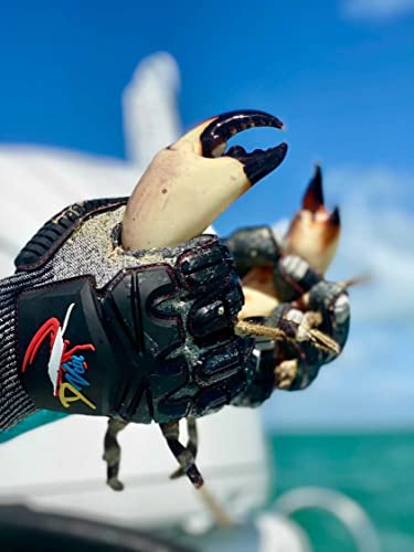 D Vein Lobster Diving Gloves, Cut & Puncture Resistant for Spearfishing - size: X-Large