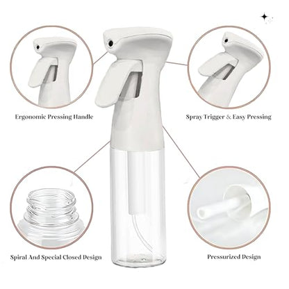 FZE Continuous Spray Bottles 2 pack 300ml with Ultra Fine Mist for Hair spraying, Watering Plants, Durable Solution and Your Go-To Kitchen Companion for Everyday Use.[ Spray Stream 2]