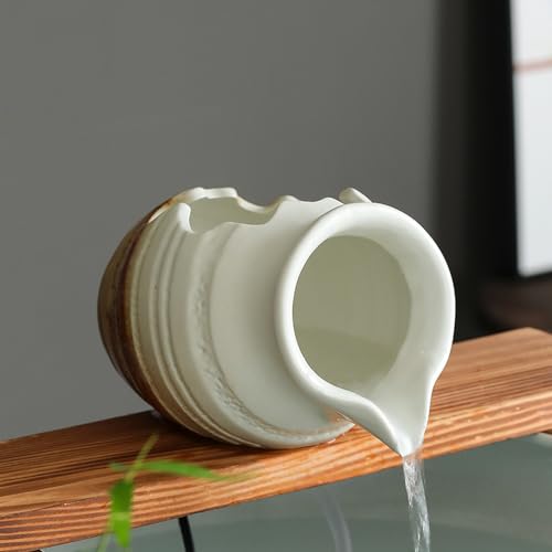 Outdoor Garden Fountain Spitter Pond Water Feature Pump DIY Ceramic Pot Decoration (7.4 inch Color 2) - color: 7.4 Inch Color 2