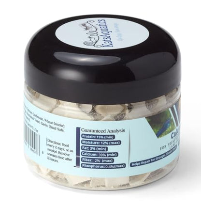 Calcium + Protein, for Strong Shells, Healthy Molts, 100% Natural, Does Not Dissolve in Water, Fast Sinking for Aquatic Shrimp, Snails, Plecos and More! Biologist Made in USA