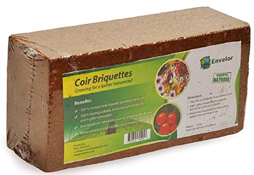 Coco Coir for Plants 6-Pack – 2.4 Gallons Compressed Coconut Coir Bricks, 1.5 lb. Bulk, Low EC, pH Balanced, Natural Coco Peat for Indoor & Outdoor Gardening, Potting Soil, Indoor Plant Soil - color: Coco - 650 g (2.4 Gallons) - 6 Pack