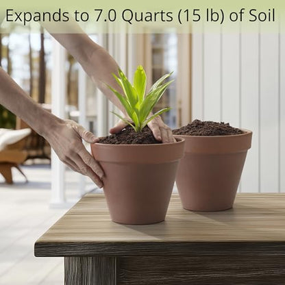 Coconut Coir Potting Soil for Indoor Plants - Expands to 7 Quart (15 lb) | Bonsai Soil Discs Perfect for General Houseplants, Herbs, and Bonsai Trees - Expands with Water - size: 7 Quart