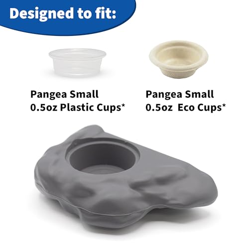 Pangea Gray Silicone Gecko Feeding Ledge & 100 .5oz Small Plastic Food & Water Cups Bundle