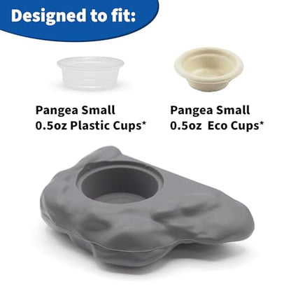 Pangea Silicone Gecko Feeding Ledge - Magnetic Mini Food Dish for Reptile Tank - 4.125" x 2.625" x 1.18" - Fits 0.5oz Cups (Gray) - color: Gray