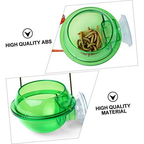 HEMOTON 4Pcs Lizard Feeder Bowl with Suction Cup Escape Design for Reptiles Easy to Stable Pet Dish for Food and Water for Bearded Dragons Geckos Frogs