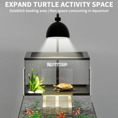 Turtle Basking Platform & Dock - Stainless Steel Turtle Ramp, Non-Slip Surface - Fits 10-13 Inch Wide Aquariums