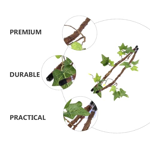 POPETPOP 2PCS Reptile Vines for Terrarium Flexible Simulation Plants Suction Cups Habitat Decor for Lizards Snakes and Gecko Climbing