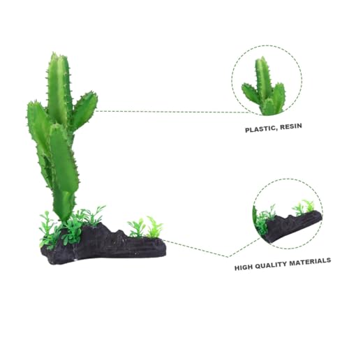 Artificial Aquarium Cactus Plant Simulation Plastic Fish Tank Decor Ornament for Home and Reptile Terrarium Landscaping