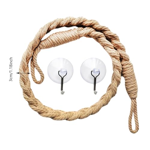 Climbing Rope Toys with Suction Cup Hooks - Hanging Rope Ladder Reptile Vines Toys, Reptile Tank Terrarium Accessories Habitat Decor for Reptiles Geckos Lizards Snakes Iguanas (1, Brown)