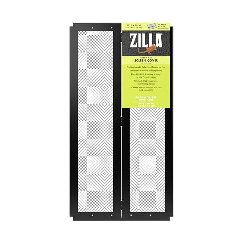 Zilla Pet Reptile Terrarium Fresh Air Screen Cover with Center Hinge 20" x 10" - size: 20" x 10"