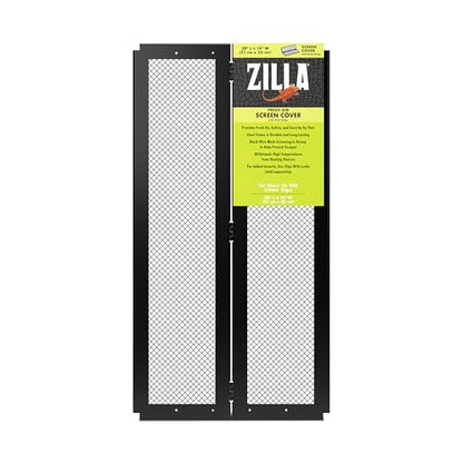 Zilla Pet Reptile Terrarium Fresh Air Screen Cover with Center Hinge 20" x 10" - size: 20" x 10"