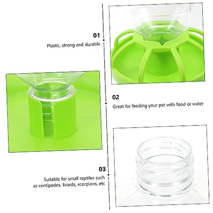 VANZACK 2sets Lizard Water Feeders Reptile Drinking Tools Easy to Clean Water Containers for Turtles Snakes Geckos and Other Reptiles Green