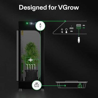 VIVOSUN FlexFeed Drip Irrigation Kit, 4W Automatic Irrigation System with Pump & 4 Drip Emitters, App-Controllable Professional Plant Watering Drip Kit for VGrow Smart Grow Box - style: Drip Irrigation Kit Only for Vgrow