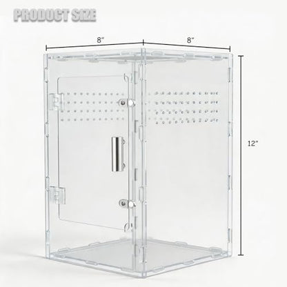8x8x12 Reptile Tank – Acrylic Reptile Enclosure Terrarium for Crested Gecko, Lizards, Spiders & Snakes – Clear Lizard Habitat Terrarium - size: 8"8"12"