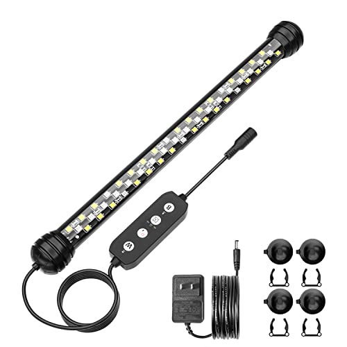 SEAOURA Led Aquarium Light with Timer, Submersible Aquarium Plant Light, Fish Tank Light with Auto On/Off, 3 Lighting Modes, Adjustable Brightness (11 inch for 12-23inch Planted Tank), 7W - size: 11 inch for 12-23inch tank