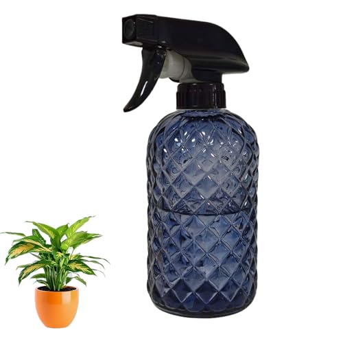 YYTSGG Glass Plant Mister Bottle, 13.5oz Refillable Water Spray Bottle with Adjustable Mist Nozzle for Indoor Flowers, Outdoor Gardening, Cleaning, Hair and Pets Care(Grayish Blue) - color: Grayish Blue