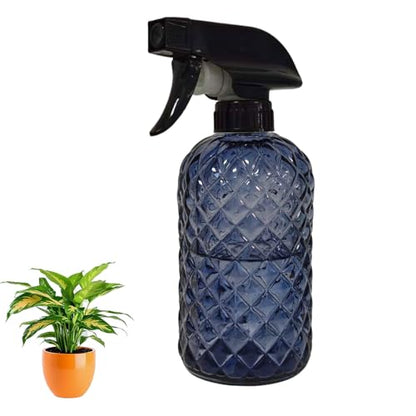 YYTSGG Glass Plant Mister Bottle, 13.5oz Refillable Water Spray Bottle with Adjustable Mist Nozzle for Indoor Flowers, Outdoor Gardening, Cleaning, Hair and Pets Care(Grayish Blue) - color: Grayish Blue
