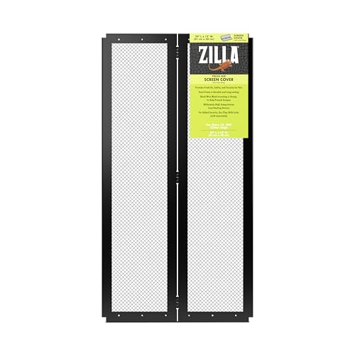 Zilla Pet Reptile Terrarium Fresh Air Screen Cover with Center Hinge 24" x 12" - size: 25.6"L x 13.8"W x 1.8"H