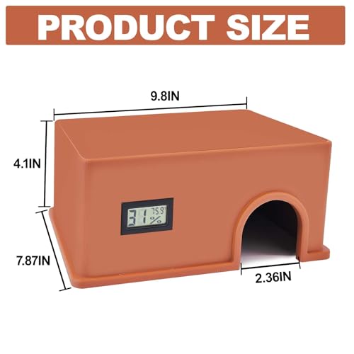 Reptile Hide Snake Hide,with a Humidification Groove Equipped with a Temperature and Humidity Sensor,Humid Hideout for Snakes,Juvenile Ball Pythons, Lizards,Leopard Geckos and Other Small Reptiles.