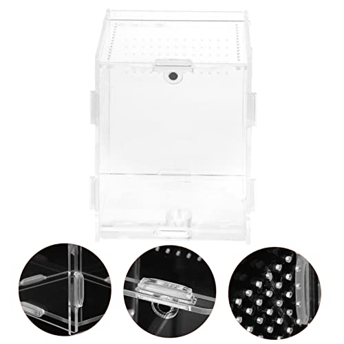 BESPORTBLE Clear Acrylic Reptile Breeder Box with Ventilation Transparent Terrarium for Spiders Geckos and Pets Reptile Feeding and Storage Case - size: 10x8cm