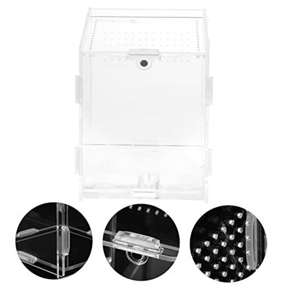 BESPORTBLE Clear Acrylic Reptile Breeder Box with Ventilation Transparent Terrarium for Spiders Geckos and Pets Reptile Feeding and Storage Case - size: 10x8cm