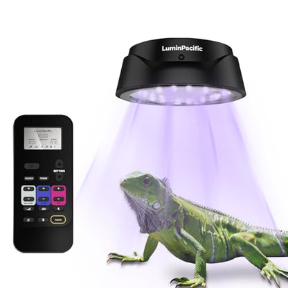 UVB Reptiles Light with Remote, UVA UVB FR Lamp for Rainforest & Desert Reptiles, Ferguson Zones 1-4, Timer Switch, 10 Dimmable, for Bearded Dragon, Turtle, Frog, Snake, Plant (1 Pack) - color: 1 Pack