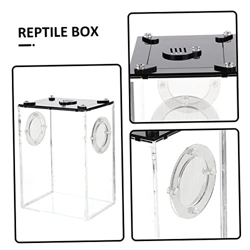 ORFOFE Reptile Breeding Box Professional Transparent Reptile Tank for Snakes Lizards Spiders and More Ventilated Acrylic Habitat with Full View Design for Easy Observation