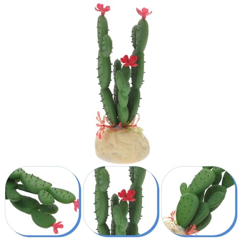 PRETYZOOM Aquarium Plants Ornament Lifelike Artificial Cactus Simulation Plant Decoration Plastic Fish Tank Decor for Home and Reptile Terrarium