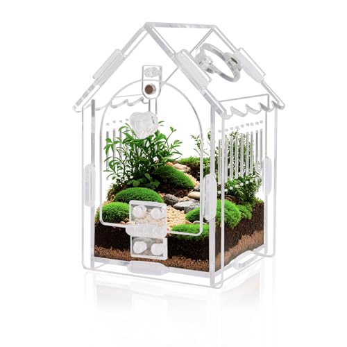 Jumping Spider Enclosure - Internal Dimensions 3.15"x3.15"x5.6" Acrylic Terrarium Kit for Tarantulas/Mantis/Reptiles with Magnetic Door, Ventilation & Easy Assembly - size: 3.15 "x3.15" x5.6