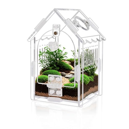 Jumping Spider Enclosure - Internal Dimensions 3.15"x3.15"x5.6" Acrylic Terrarium Kit for Tarantulas/Mantis/Reptiles with Magnetic Door, Ventilation & Easy Assembly - size: 3.15 "x3.15" x5.6