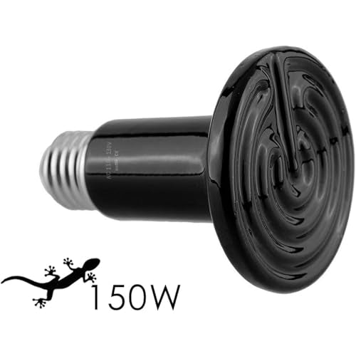 150W Ceramic Heat Emitter for Reptiles, Amphibians, Dogs, Cats, and etc - No Light Infrared Heat Lamp for Terrariums and Vivariums