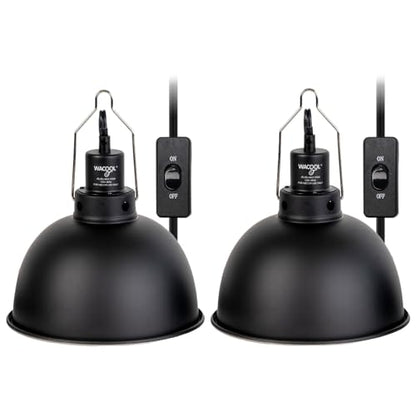WACOOL TERRA Reptile Light Fixture 2 Pack, 8.5 in Deep Dome Reptile Heat Lamp Fixture, Optical Reflection Terrarium Light Fixture for Reptile UVB UVA Heat Basking Bulbs, Separate Switch & Hook - style: 8.5 inch-2pack