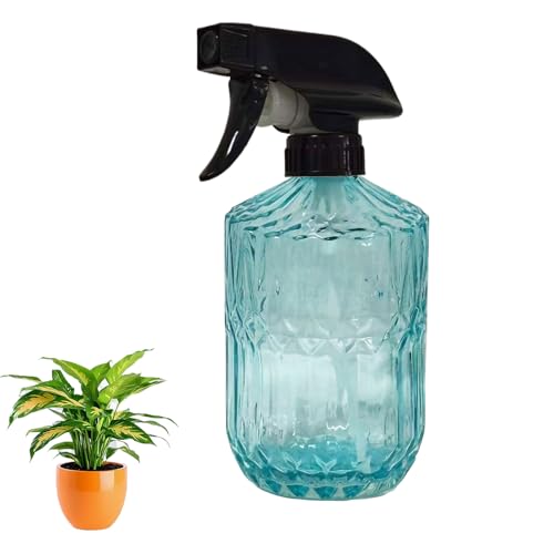 YYTSGG Glass Plant Mister Bottle, 15oz Refillable Water Spray Bottle with Adjustable Mist Nozzle for Indoor Flowers, Outdoor Gardening, Cleaning, Hair and Pets Care (Blue) - color: Blue