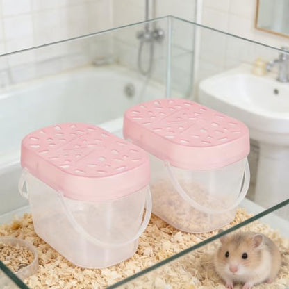 UPKOCH 2pcs Plastic Hamster Boxes and Turtle Containers Medium Size Portable Reptile Cages Handheld Small Animal Carriers for Outdoor Travel