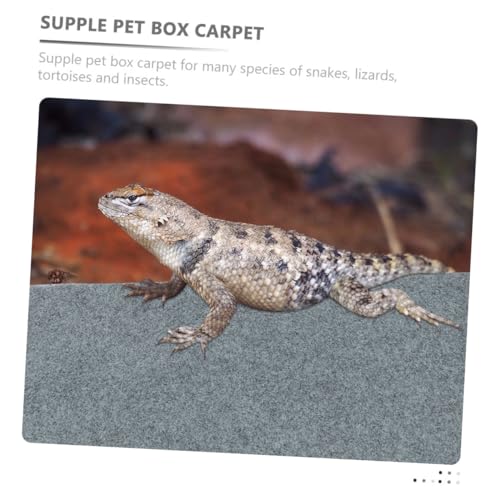 2pcs Reptile Carpet Mat Gray Terrarium Liner Cushion for Snakes Lizards Turtles Tortoises Breathable Washable Substrate for Pet Breeding Cage