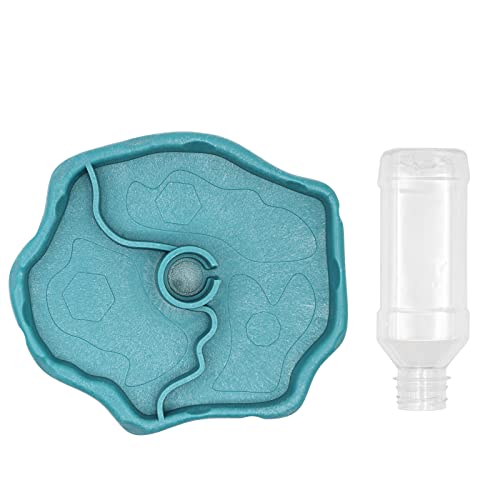 Automatic Reptile Feeder Reptile Food and Water Dish Bowl Bottle Tortoise Turtle Water Dispenser for Bearded Dragon Gecko Lizard (Blue) - color: Blue