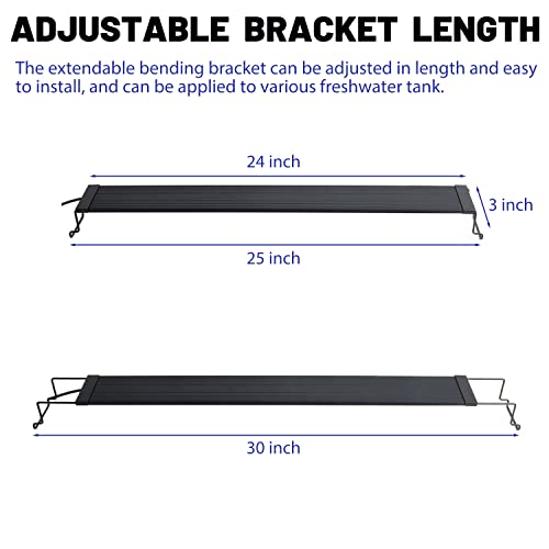 WaterRebirth Wireless Remote Full Spectrum Aquarium LED Light Strip - Ultra-Thin Design with Timer & RGB Modes for Fish Tank Plants (24-30”) - size: 24-30 inches