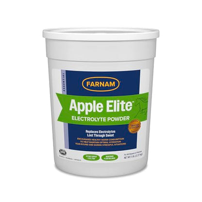 Farnam Apple Elite Horse Electrolytes Powder Supplement, Replaces Vital Minerals, Encourages Hydration, Sugar-Free, Contains Sodium, Potassium, Calcium & Magnesium, Apple Flavored, 5 lb - size: 5 pounds