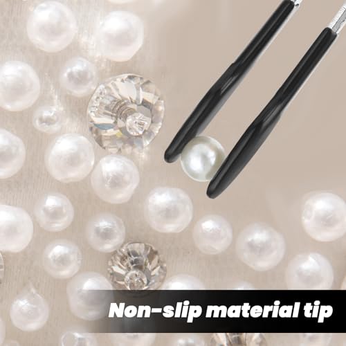 Amabro 2 PCS PVC Coated Flat Tipped Tweezers, Non Marring Flat Tip Tweezers Stainless Steel Pincettes Non-Slip Forceps for Stamps Coins Crafts Beads Jewelry Making Tweezer Tools