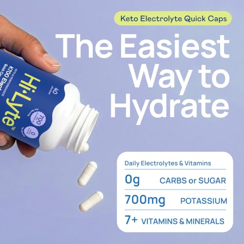 Hi-Lyte K700 Electrolytes Unflavored Quick Caps for Keto and Performance Booster, 40 Servings - style: Keto Unflavored - 40 Servings